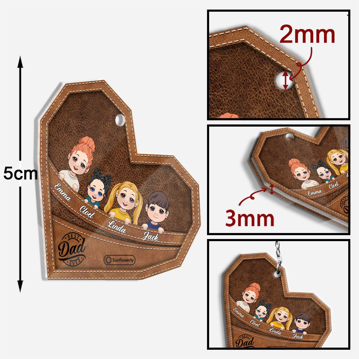 Best Dad/Grandma/Grandpa/Mom Ever - Personalized Father Keychain