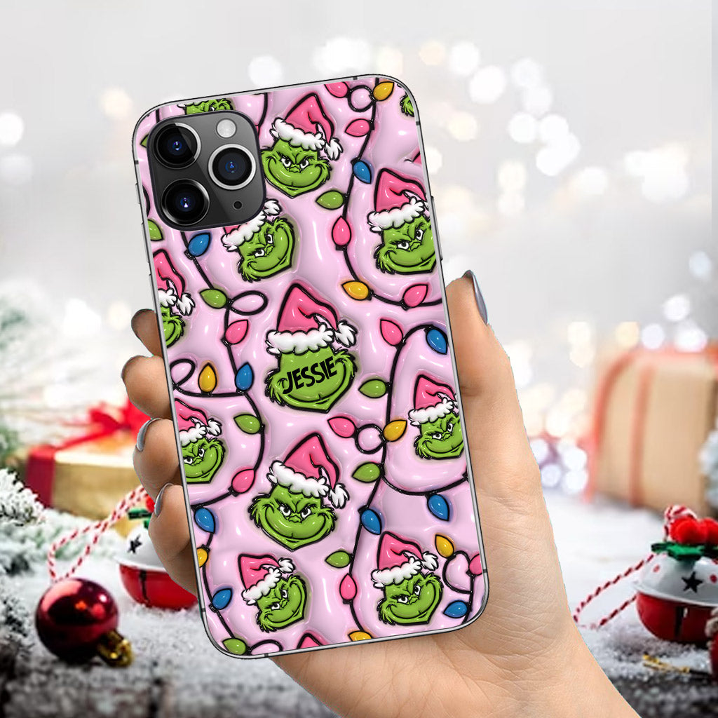 Green & Pink - Personalized Stole Christmas Phone Case