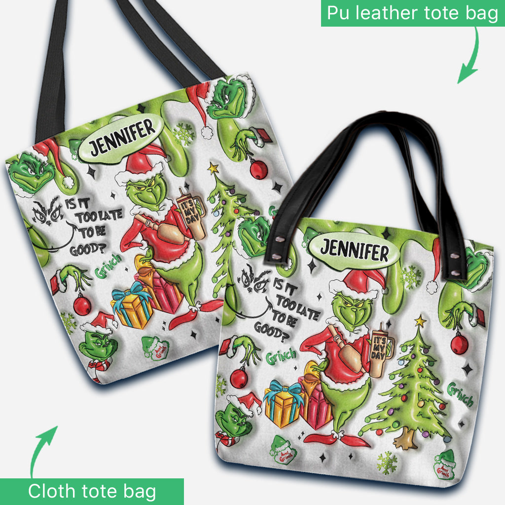 Est-il trop tard pour être sage ? - Sac fourre-tout de Noël personnalisé avec étole