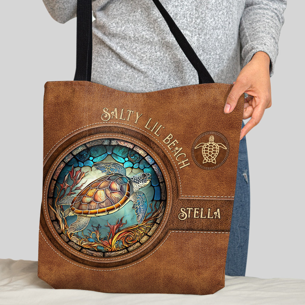 Sac fourre-tout personnalisé Tortue en vitrail