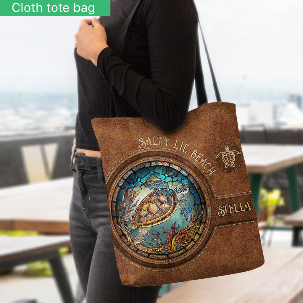 Sac fourre-tout personnalisé Tortue en vitrail