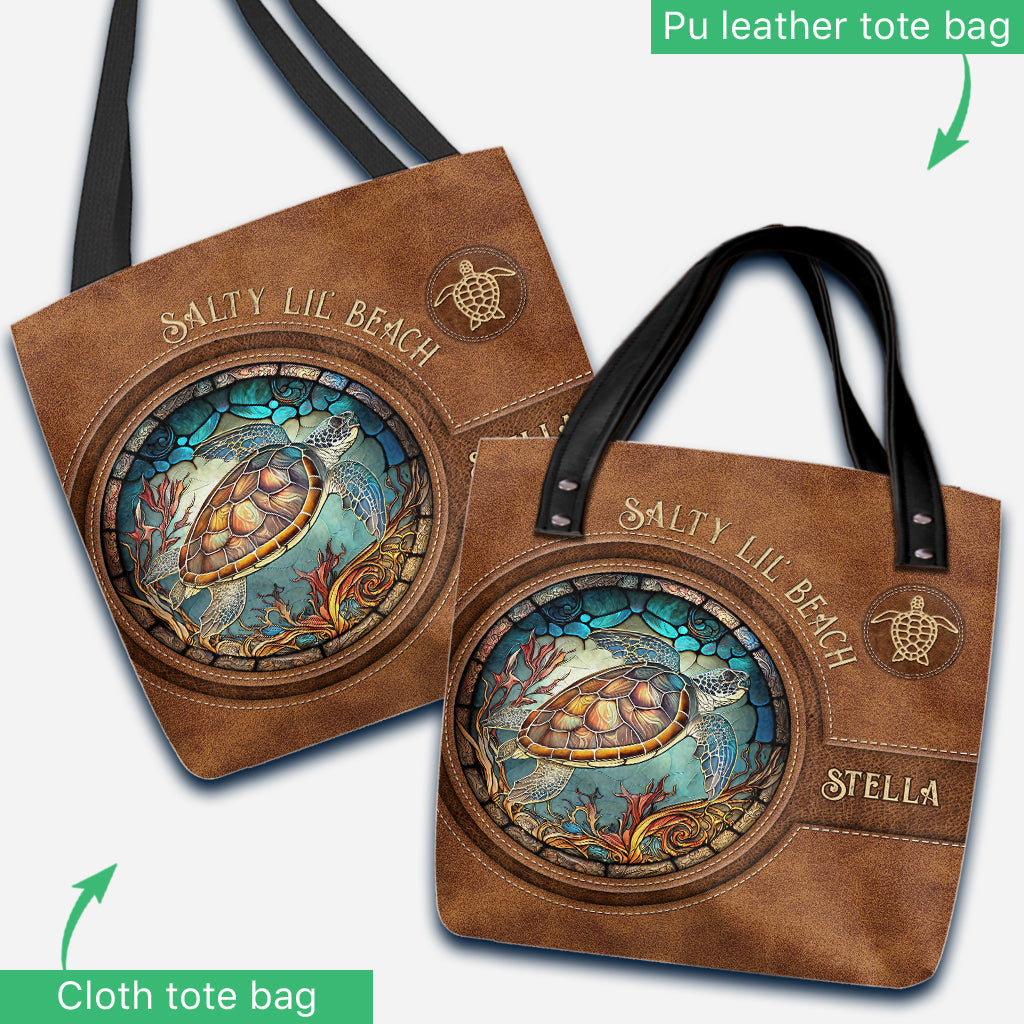 Sac fourre-tout personnalisé Tortue en vitrail