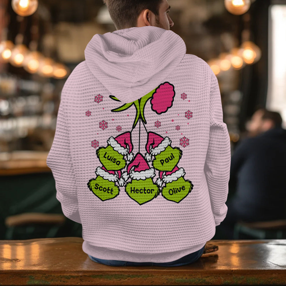 Mama Grinch - Étole de Noël personnalisée à capuche gaufrée