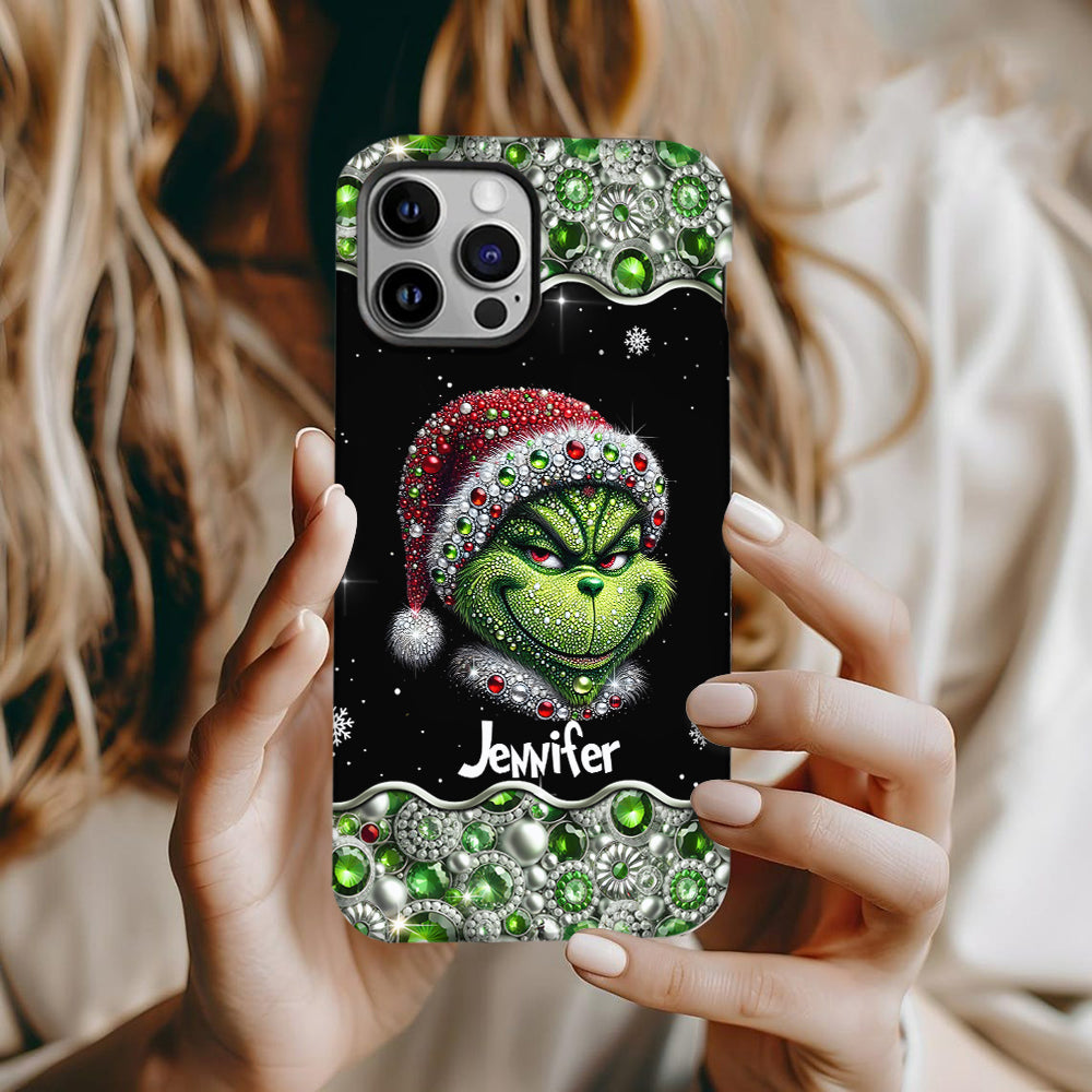 Joyeux Grinchmas - Coque de téléphone personnalisée avec imprimé intégral « Étole de Noël »