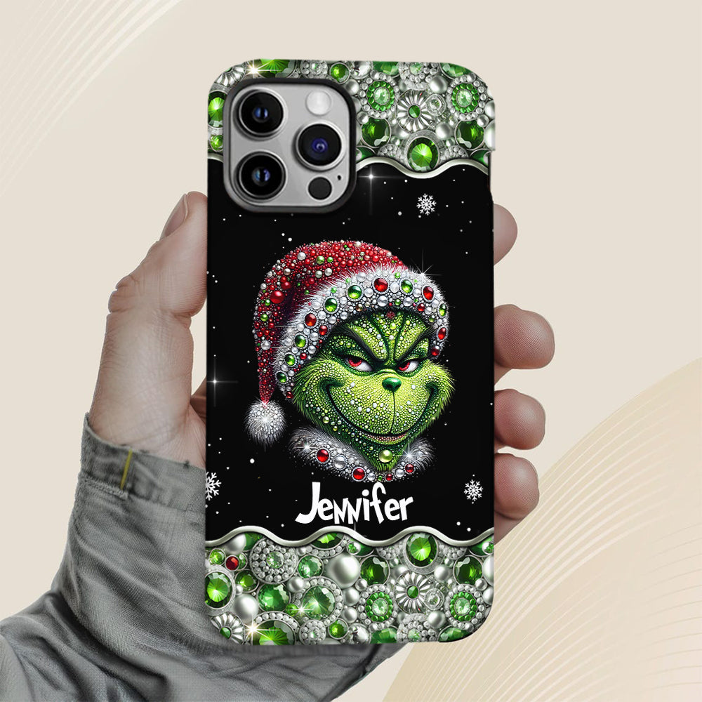 Joyeux Grinchmas - Coque de téléphone personnalisée avec imprimé intégral « Étole de Noël »