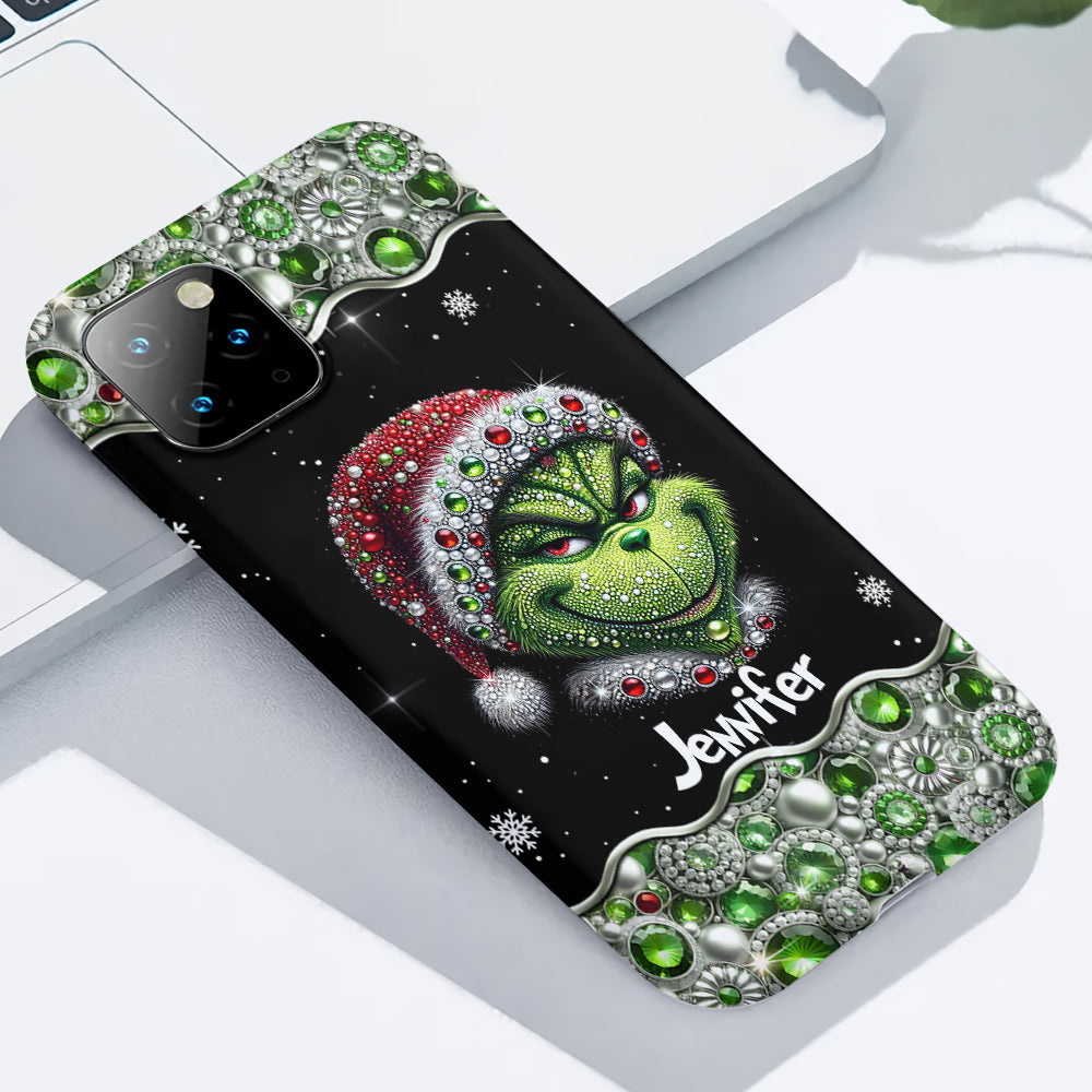 Joyeux Grinchmas - Coque de téléphone personnalisée avec imprimé intégral « Étole de Noël »