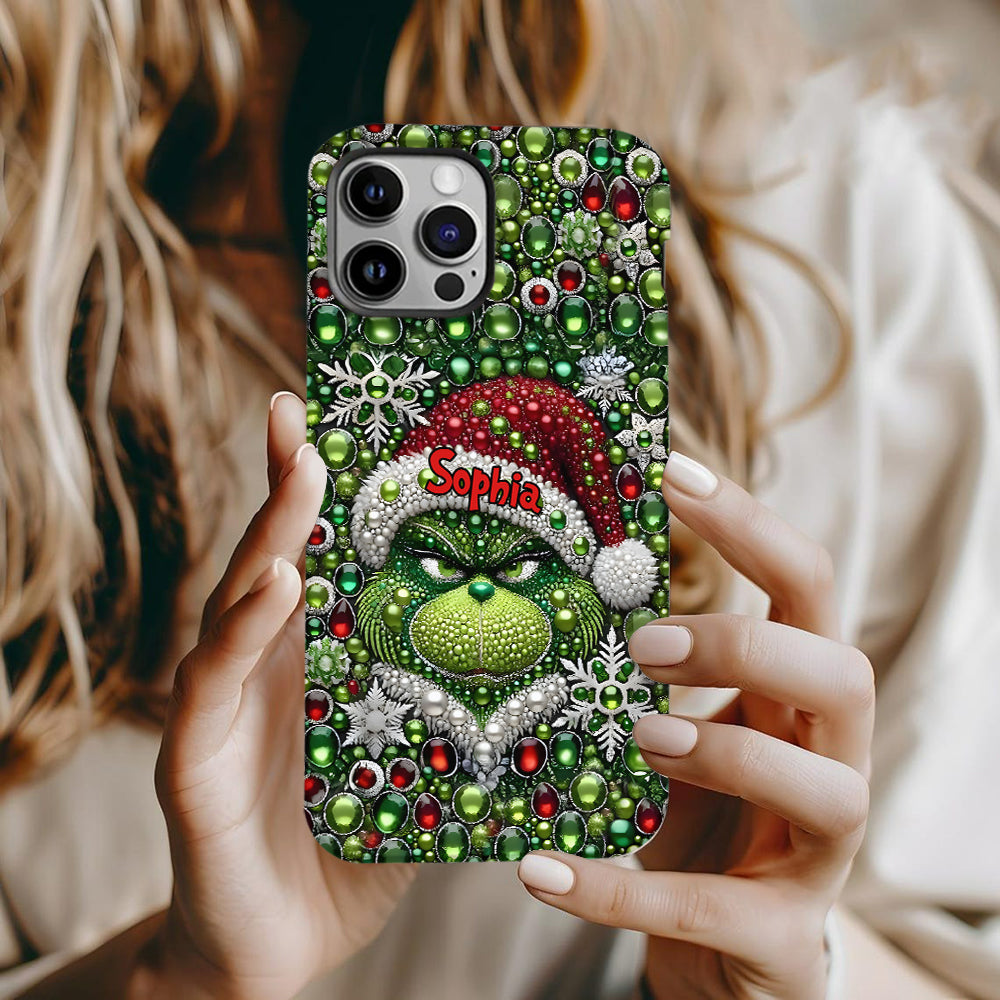 Joyeux Grinchmas - Coque de téléphone personnalisée avec imprimé intégral « Étole de Noël »