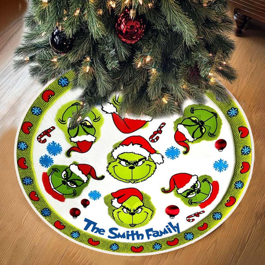 Green Family - Personalized Stole Christmas Tree Skirt
