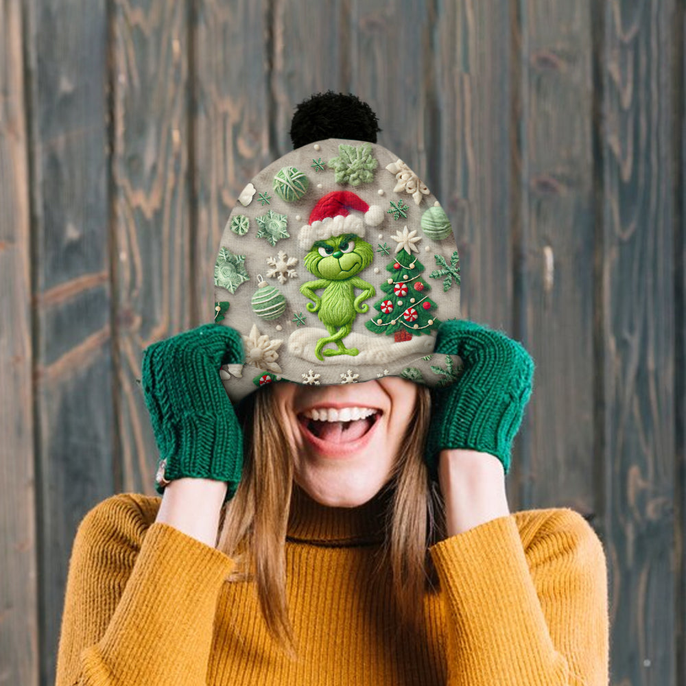 Joyeux Grinchmas - Bonnet de Noël personnalisé avec étole