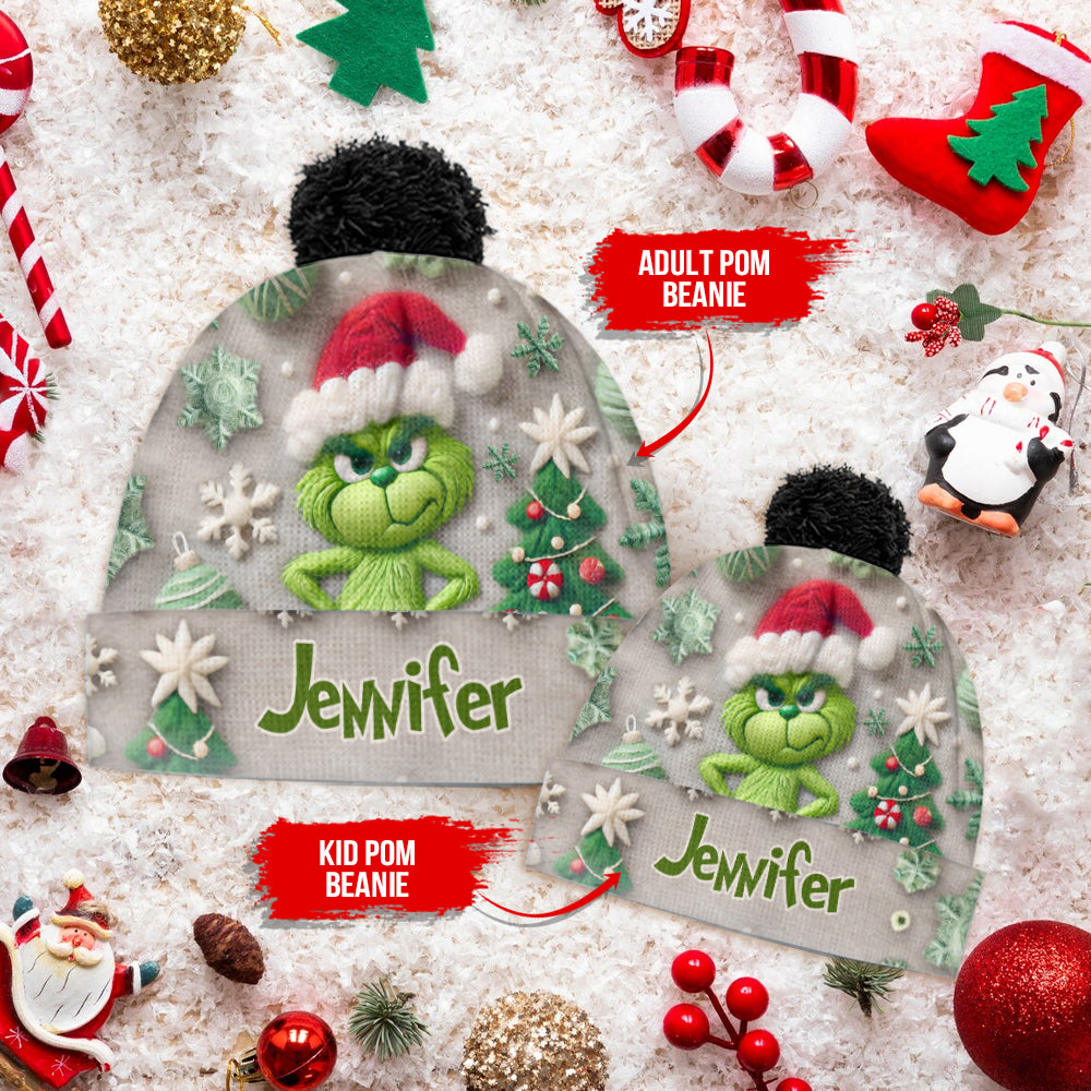 Joyeux Grinchmas - Bonnet de Noël personnalisé avec étole