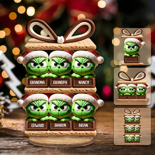 Merry Grinchmas Gifts For Family, Friends, Coworkers - Personalized Stole Christmas Freestanding Wood Plaque