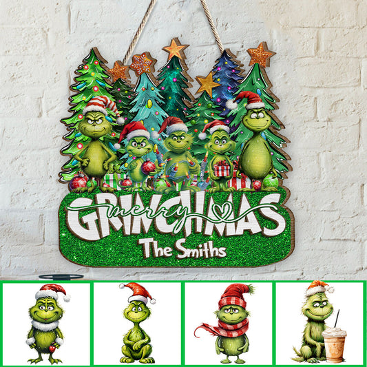 Merry Grinchmas - Personalized Stole Christmas 2 Layered Wood Sign / Wood Plaque
