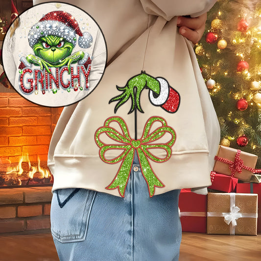 Merry Grinchmas - Personalized Stole Christmas Split Hem Sweatshirt