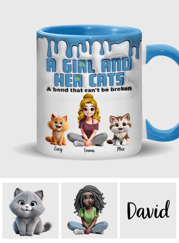 Moi et mes chats : un lien indéfectible - Mug personnalisé à motif chat