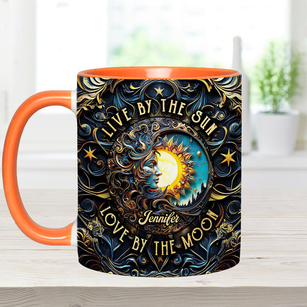 Vivre au rythme du soleil, aimer au rythme de la lune - Mug personnalisé style hippie