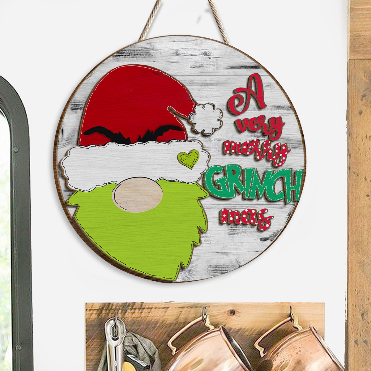 Joyeux Noël - Panneau/Plaque en bois double couche « Noël volé »