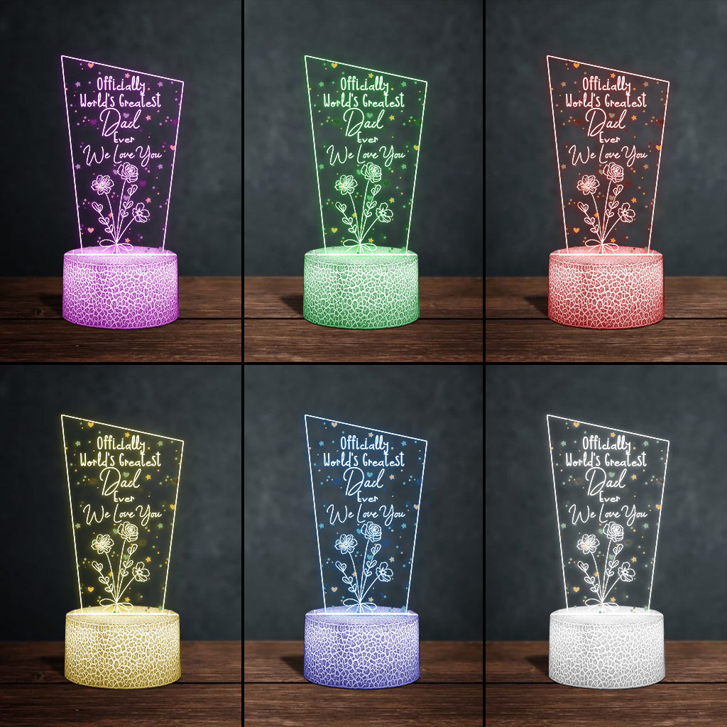 Officiellement la meilleure maman du monde ! – Cadeau pour maman, grand-père, mari, femme, grand-mère, papa – Plaque lumineuse personnalisée