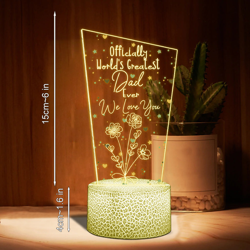 Officiellement la meilleure maman du monde ! – Cadeau pour maman, grand-père, mari, femme, grand-mère, papa – Plaque lumineuse personnalisée