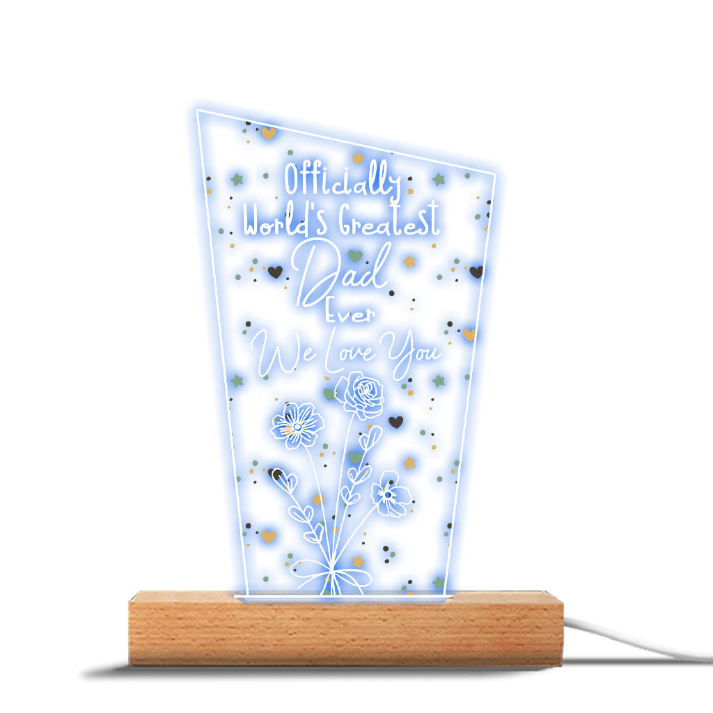 Officiellement la meilleure maman du monde ! – Cadeau pour maman, grand-père, mari, femme, grand-mère, papa – Plaque lumineuse personnalisée