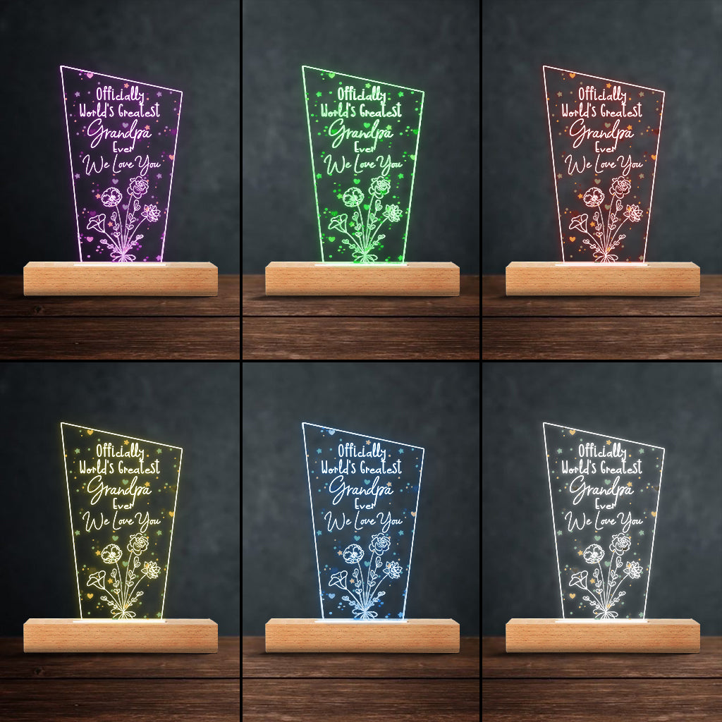 Officiellement la meilleure maman du monde ! – Cadeau pour maman, grand-père, mari, femme, grand-mère, papa – Plaque lumineuse personnalisée