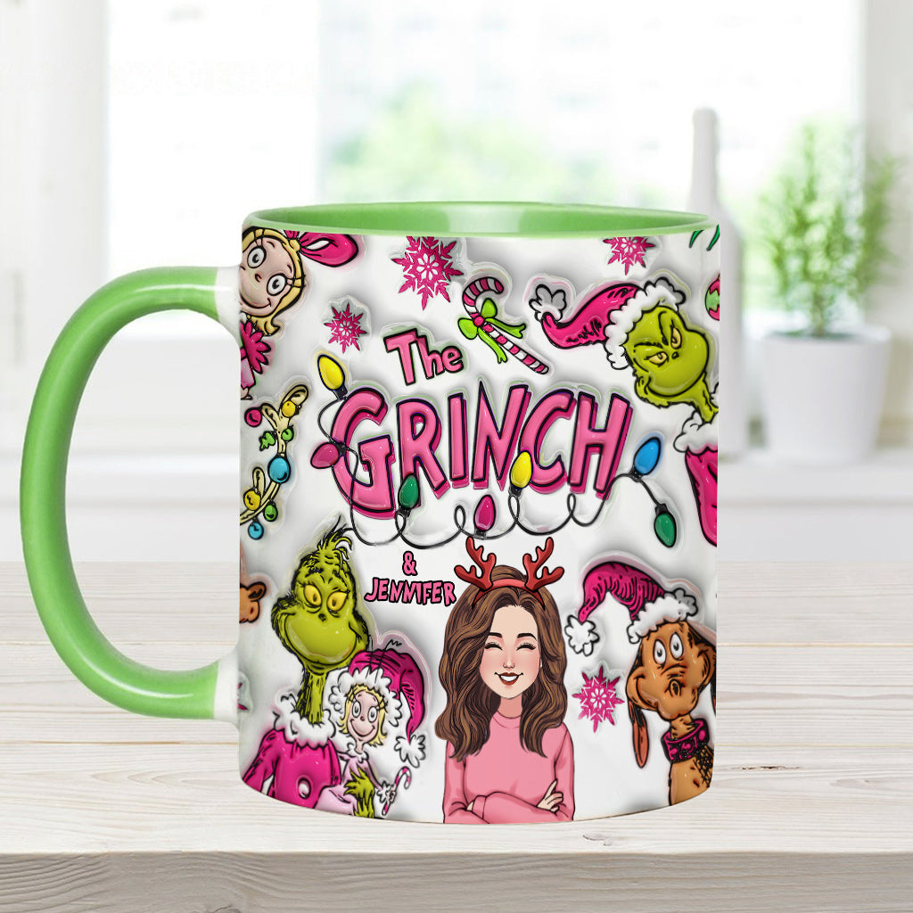 Le Grinch et moi - Mug personnalisé avec étole de Noël