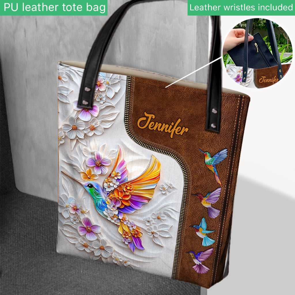 Magnifique sac fourre-tout de jardinage personnalisé avec motif colibri, libellule et papillon