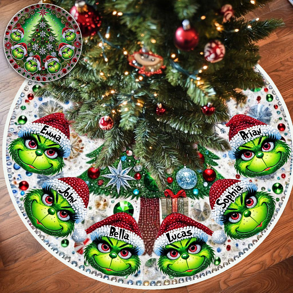 Merry Grinchmas - Personalized Stole Christmas Tree Skirt