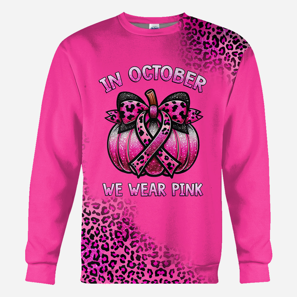 En octobre, on porte du rose - T-shirt intégral de sensibilisation au cancer du sein