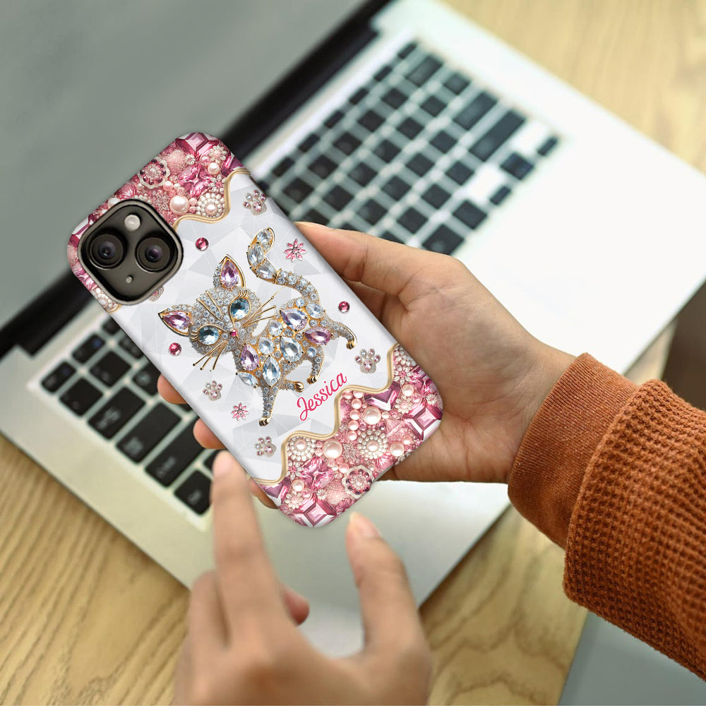 Coque de téléphone personnalisée avec motif chat pour une fille qui aime les chats