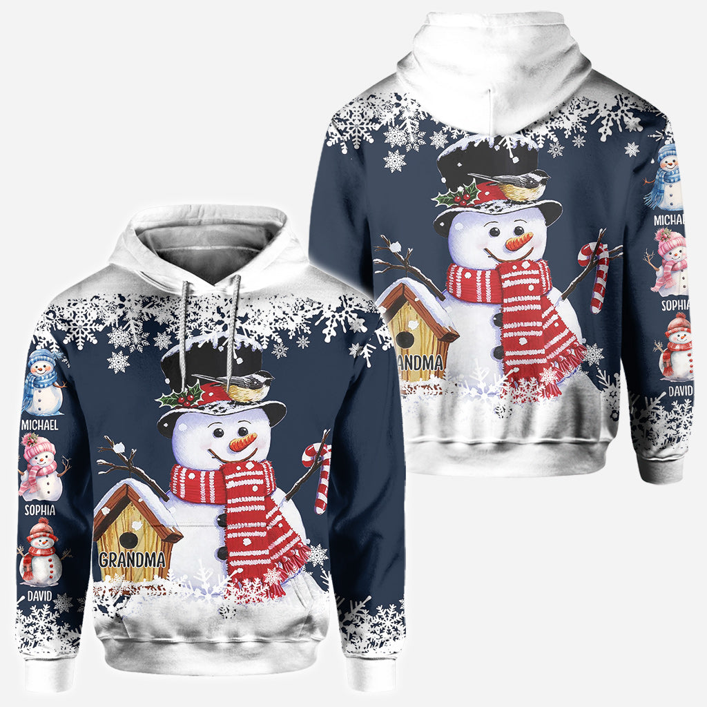 Grandma Snowman - Personalized Grandma All Over Shirt