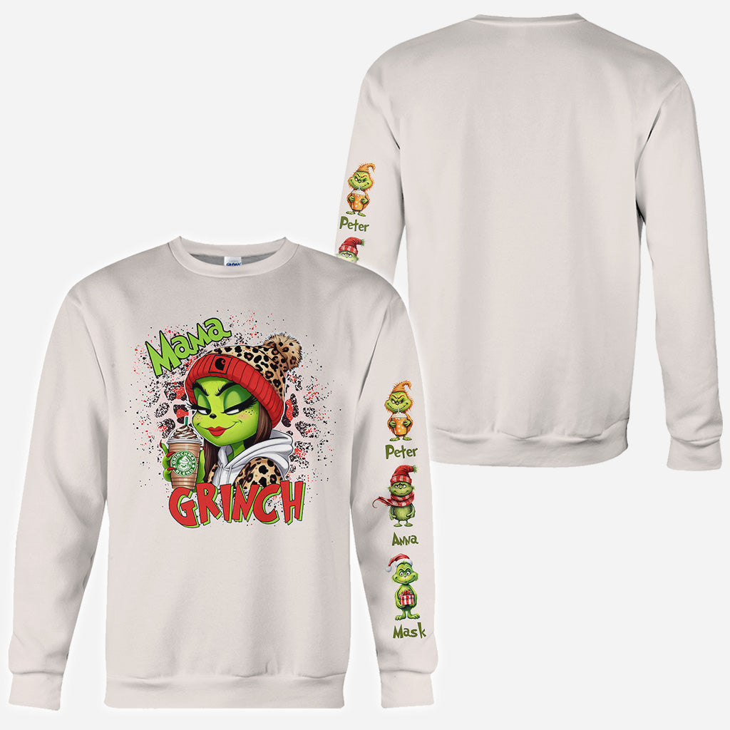 Maman Papa Vert Malice - Chemise personnalisée « Fou de Noël »