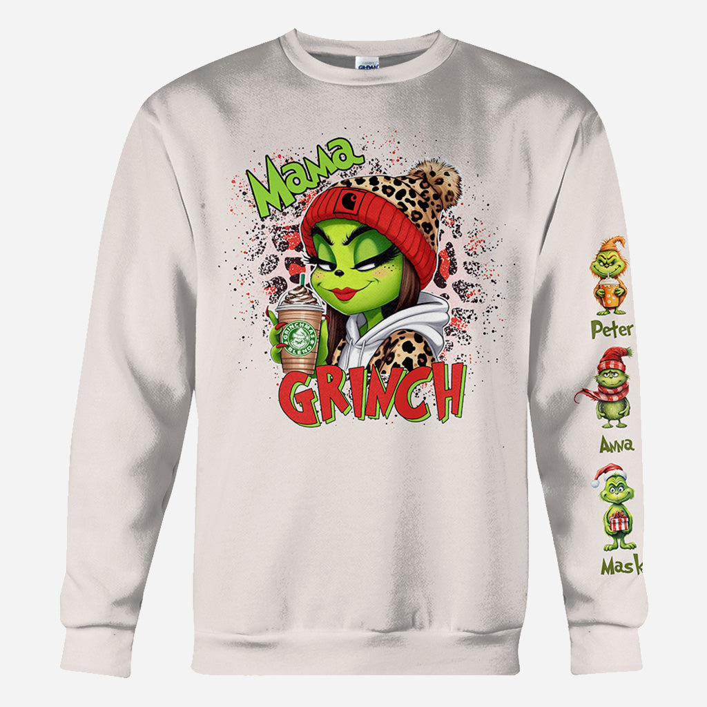 Maman Papa Vert Malice - Chemise personnalisée « Fou de Noël »