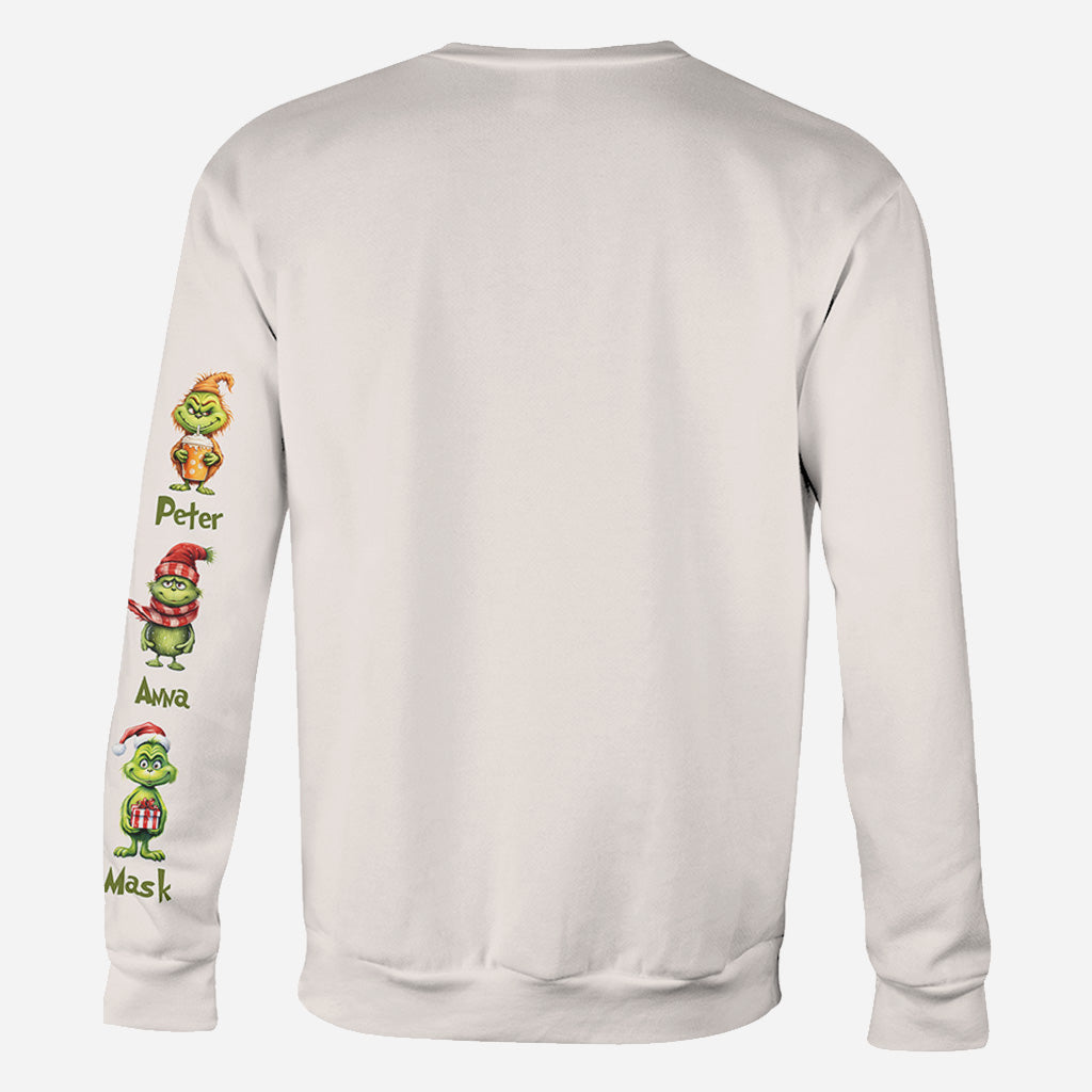 Maman Papa Vert Malice - Chemise personnalisée « Fou de Noël »