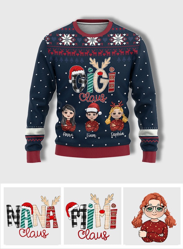 Pull moche personnalisé Gigi Claus - Mamie