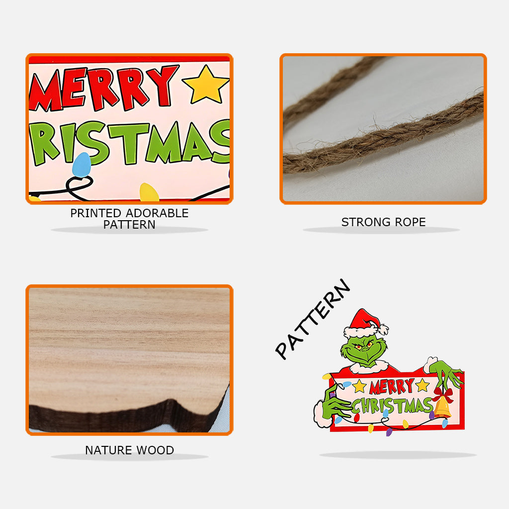 Joyeux Noël - Panneau en bois personnalisé « Étole de Noël »