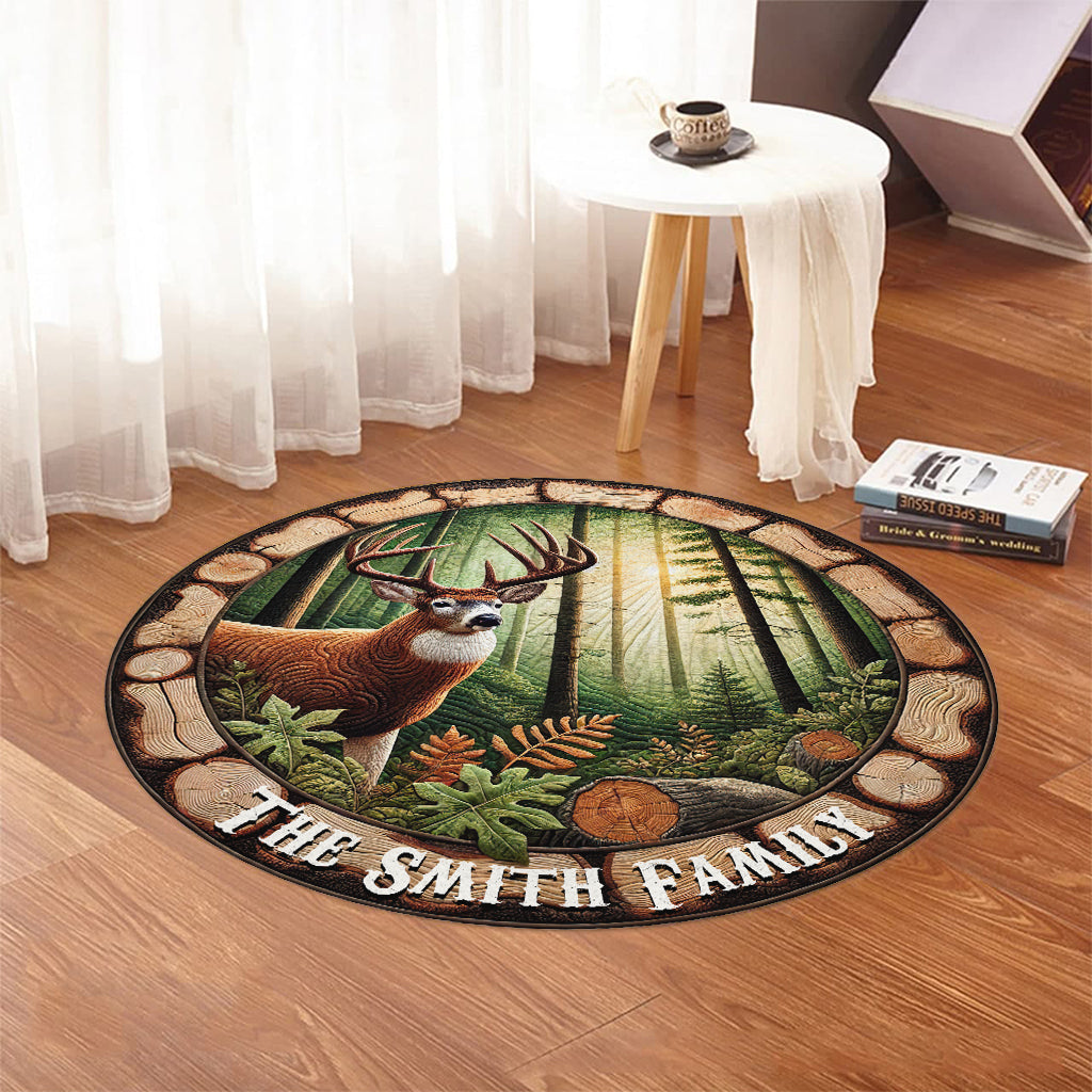 Passionné de chasse - Tapis rond de chasse personnalisé