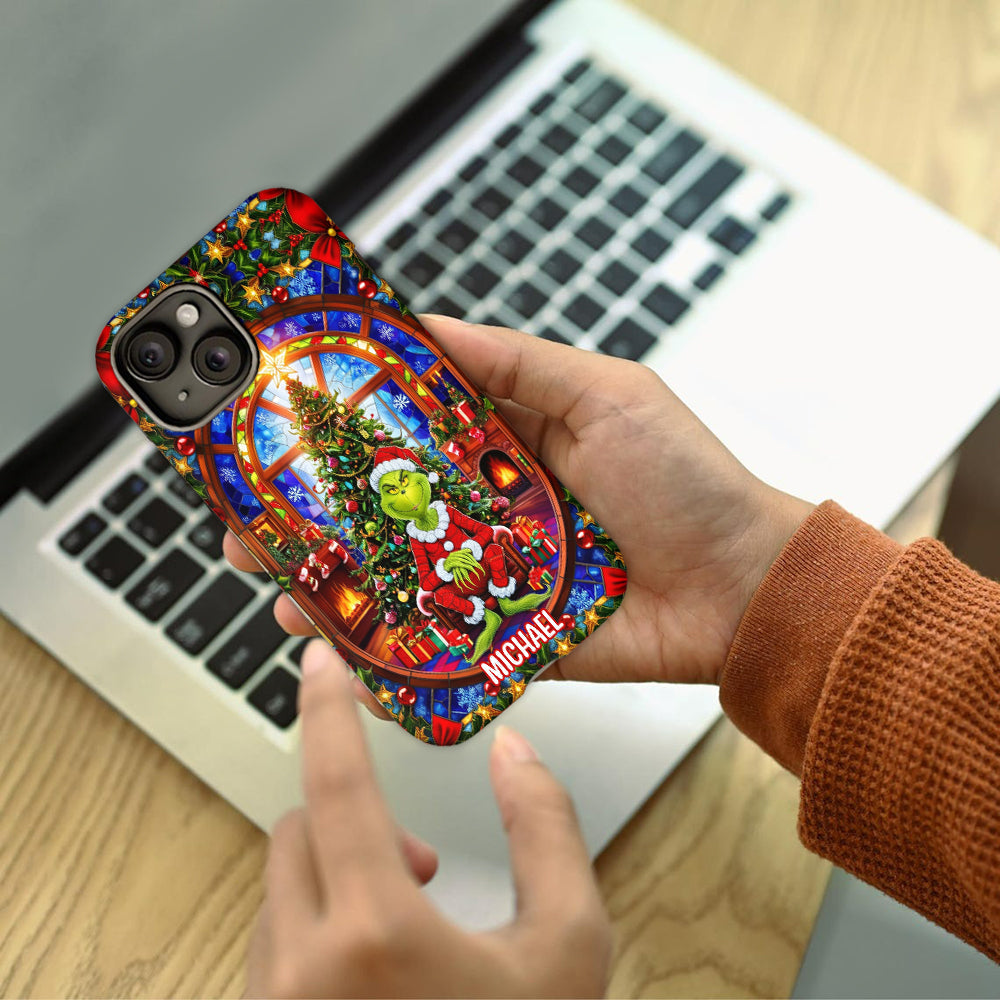 Noël vert - Coque de téléphone personnalisée avec imprimé intégral « Étole de Noël »