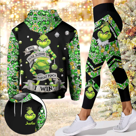 J'ai gagné ! Sweat à capuche et legging personnalisés « Étole de Noël »