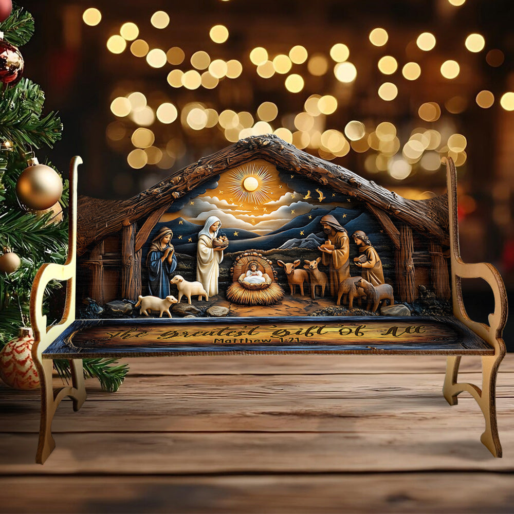 The Greatest Gift Of All - Christian Wooden Bench