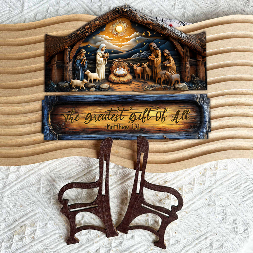 The Greatest Gift Of All - Christian Wooden Bench