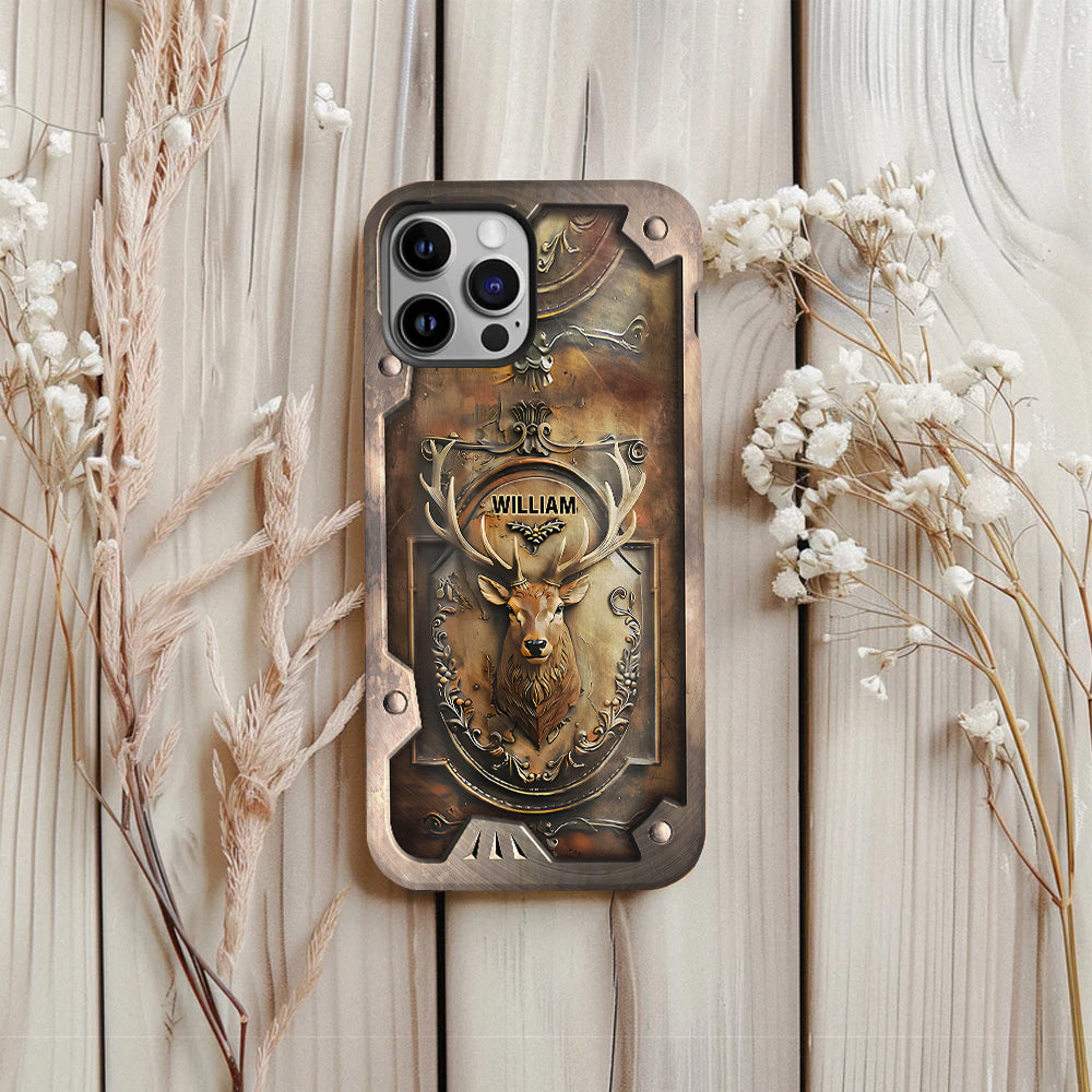 Coque de téléphone personnalisée avec motif de chasse au cerf - Étui de téléphone imprimé intégral