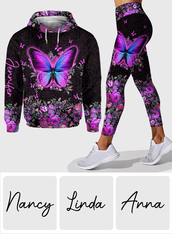 Magnifiques papillons - Sweat à capuche et legging personnalisés à motif papillon