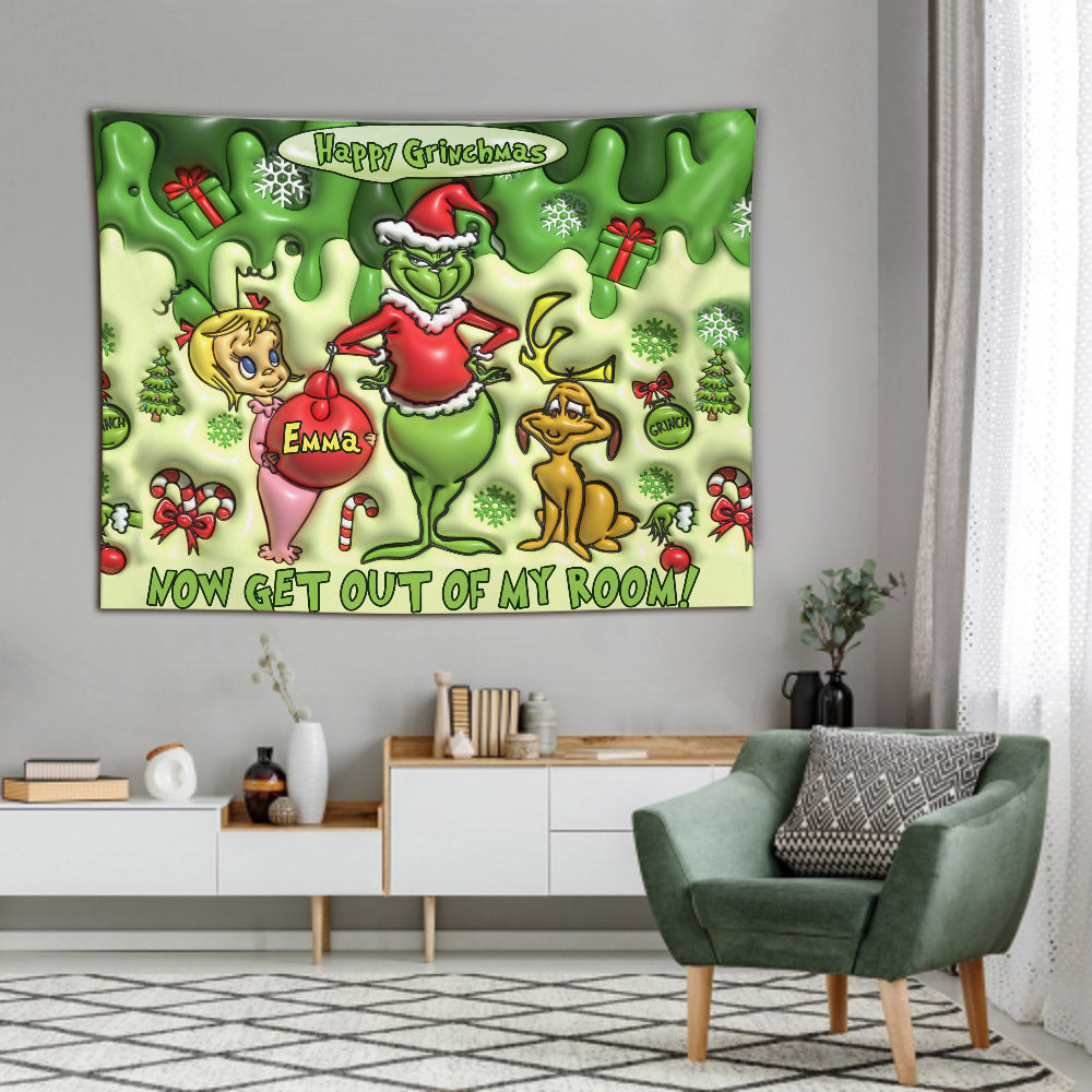 Merry Greenmas - Personalized Stole Christmas Wall Tapestry