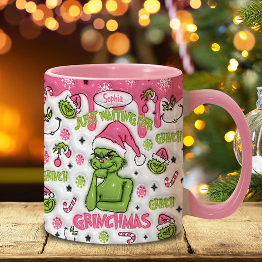 Waiting For Christmas - Personalized Stole Christmas Accent Mug