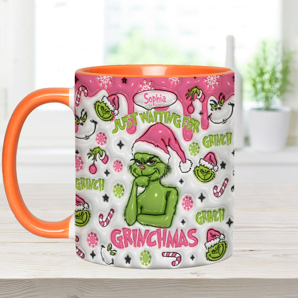 Mug personnalisé « En attendant Noël » avec étole de Noël