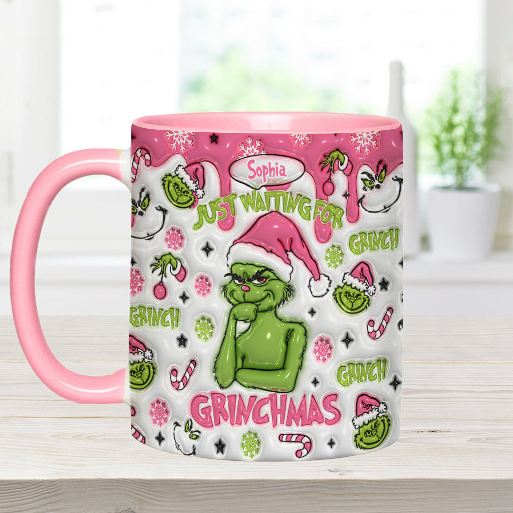 Mug personnalisé « En attendant Noël » avec étole de Noël