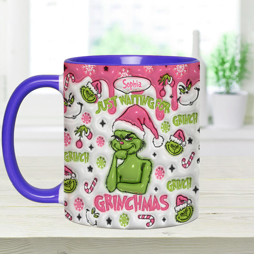 Mug personnalisé « En attendant Noël » avec étole de Noël