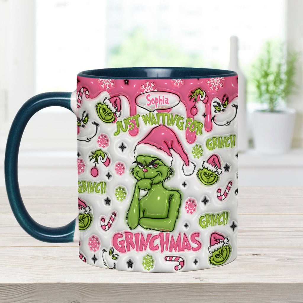 Mug personnalisé « En attendant Noël » avec étole de Noël