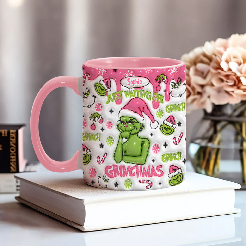 Mug personnalisé « En attendant Noël » avec étole de Noël