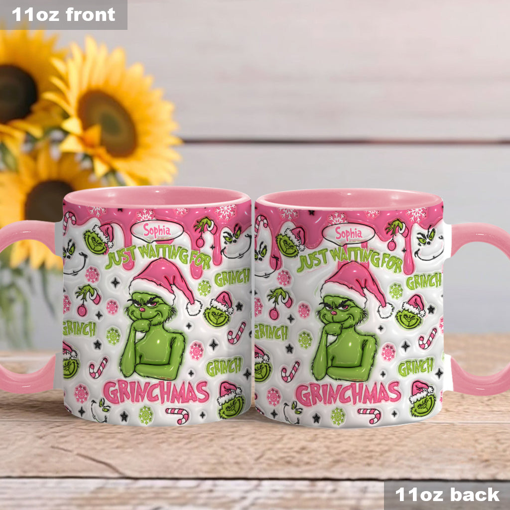 Mug personnalisé « En attendant Noël » avec étole de Noël